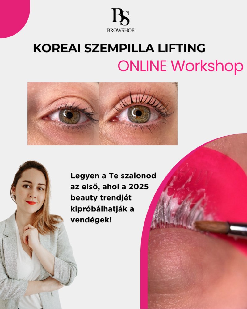 koreai szempilla lifting online workshop