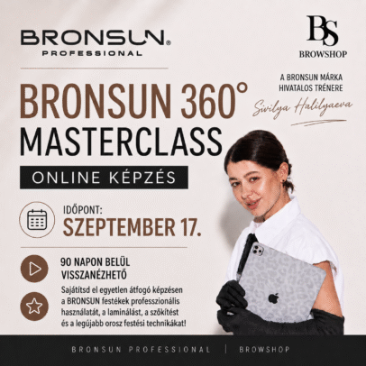 BRONSUN 360° ONLINE MASTERCLASS egyetlen átfogó képzésesn sajátíthatod el a BRONSUN festékek, laminálás és szőkítés minden fortéját.