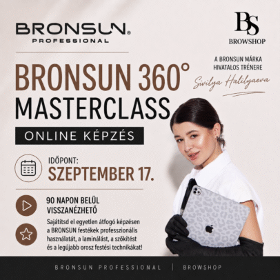BRONSUN 360° ONLINE MASTERCLASS egyetlen átfogó képzésesn sajátíthatod el a BRONSUN festékek, laminálás és szőkítés minden fortéját.